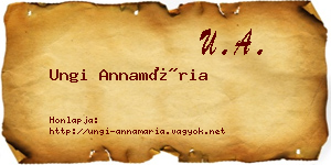 Ungi Annamária névjegykártya